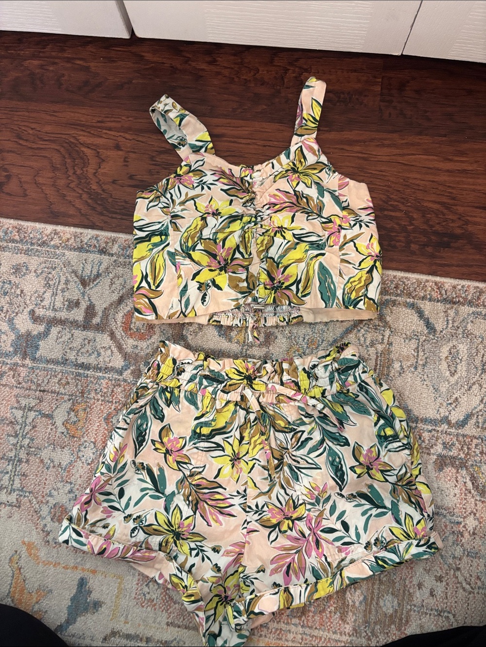 Zara Pink Floral Two-Piece Matching Set